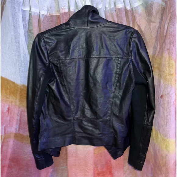 Trouvé Draped Collar Leather Jacket 🌵xs - Picture 2 of 16